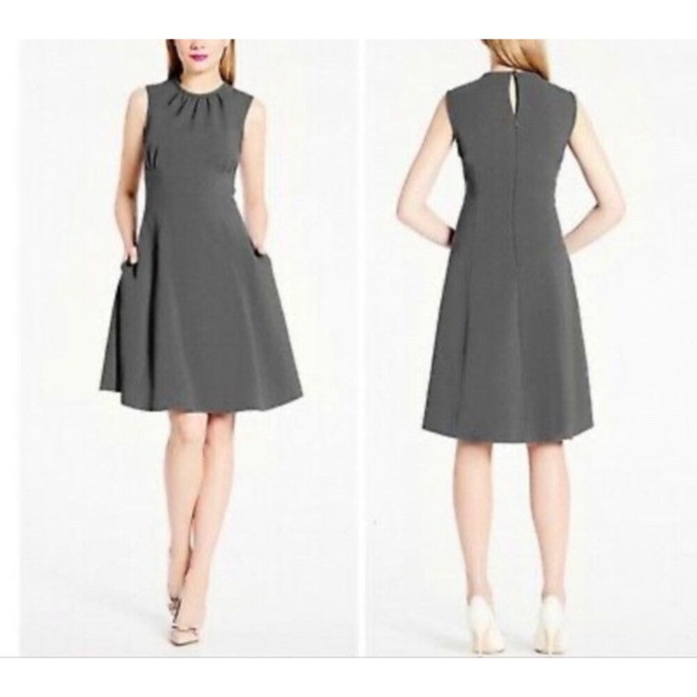 Kate Spade Gray Seamed Fit And Flare Sleeveless Dress Size 6
